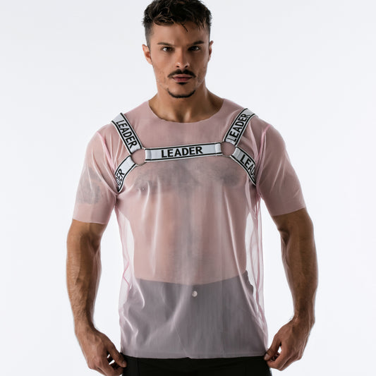 Mesh Harness T-Shirt Pink