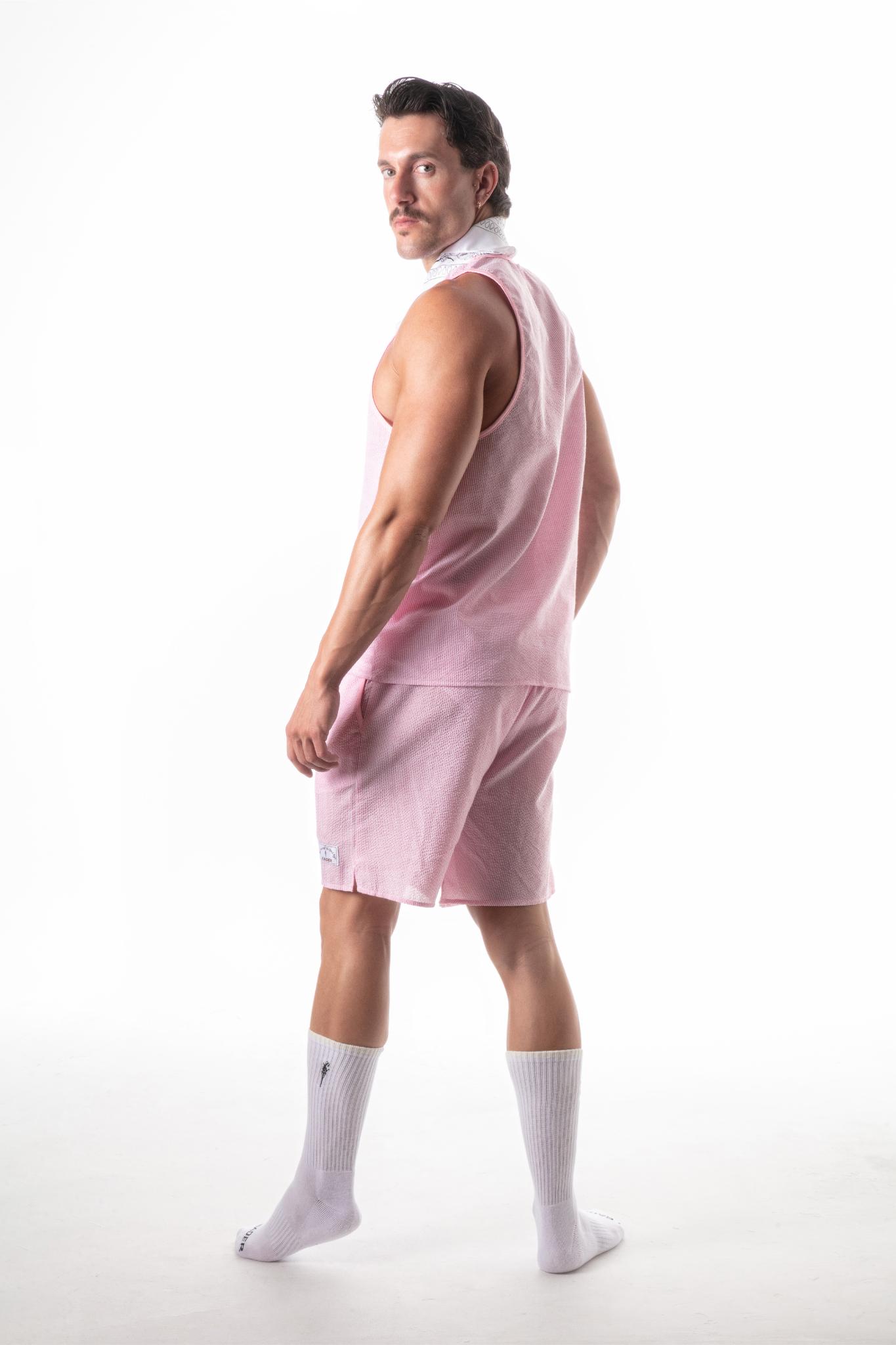 Jet Set Stripe Tank Top Pink