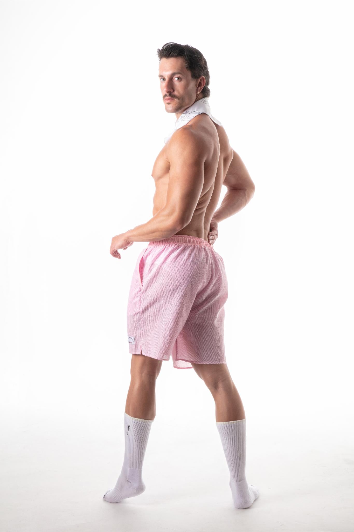 Jet Set Stripe Shorts Pink