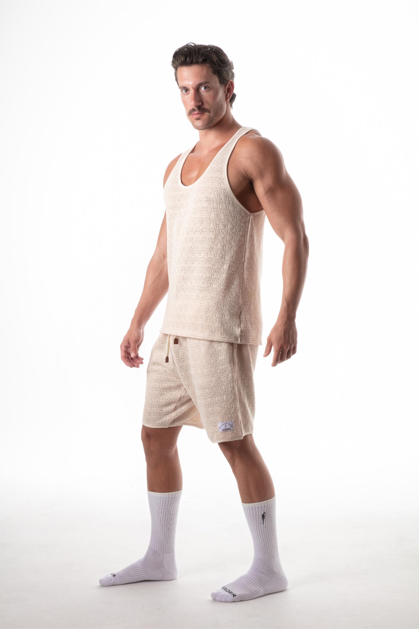 Resort Knit Tank Top Cream