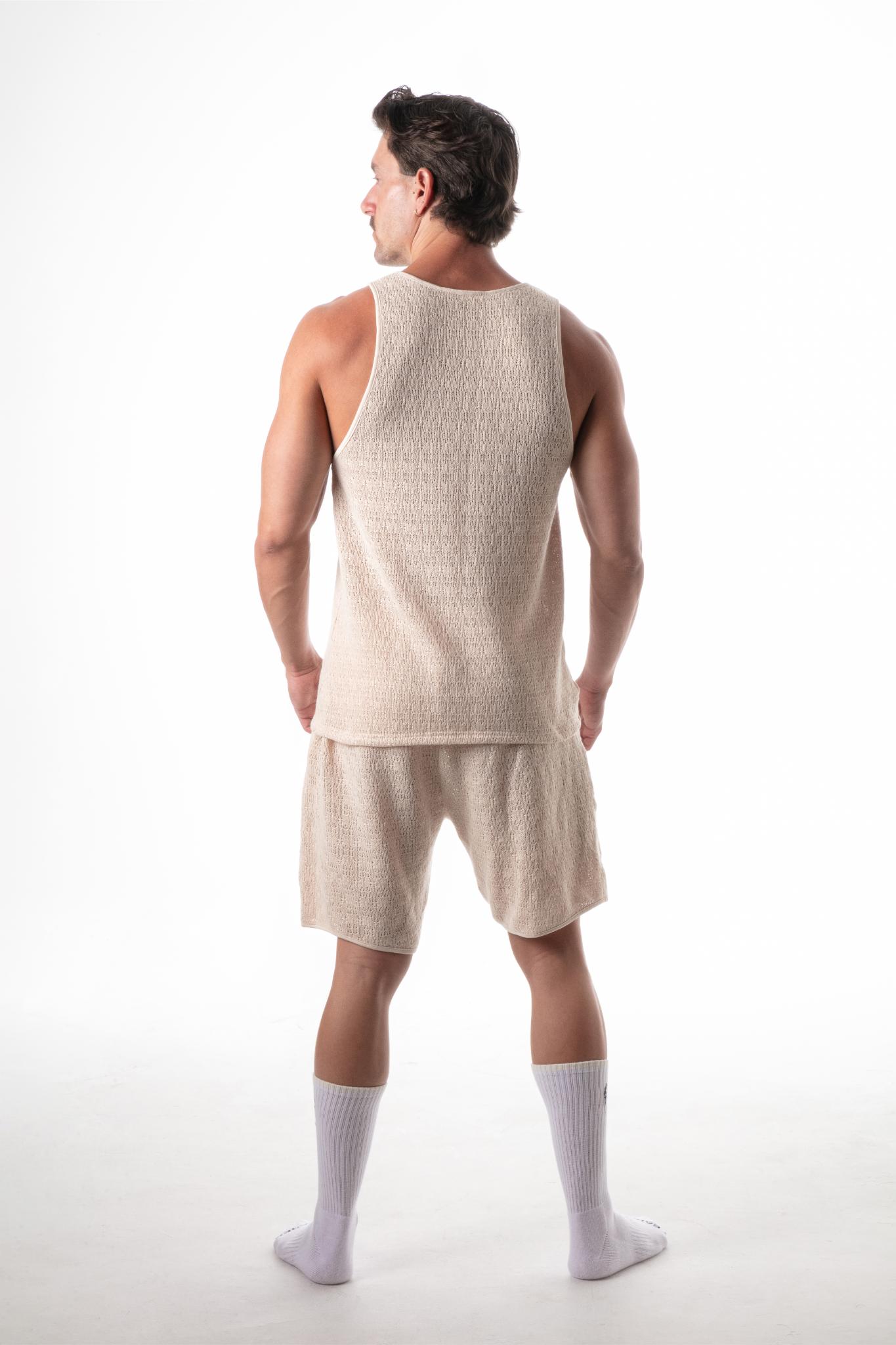 Resort Knit Tank Top Cream