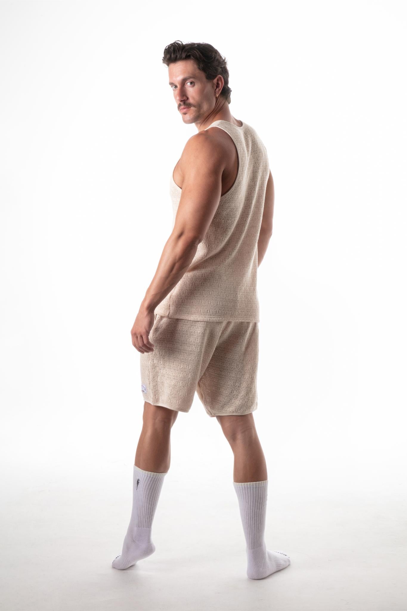 Resort Knit Tank Top Cream