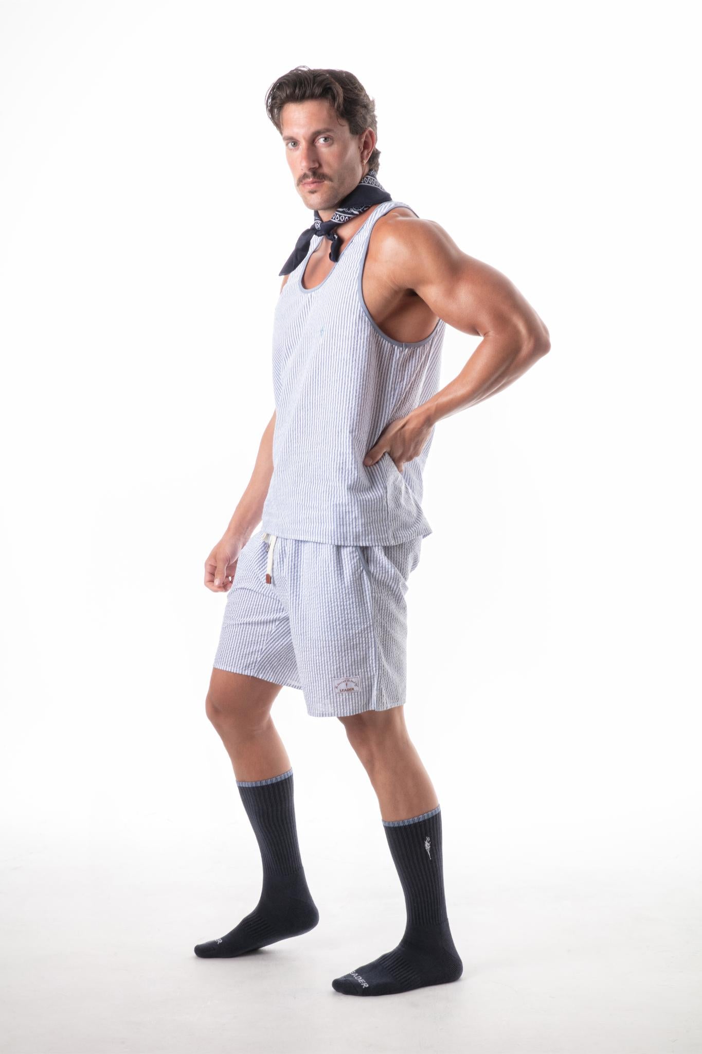 Leisure Stripe Tank Top Blue