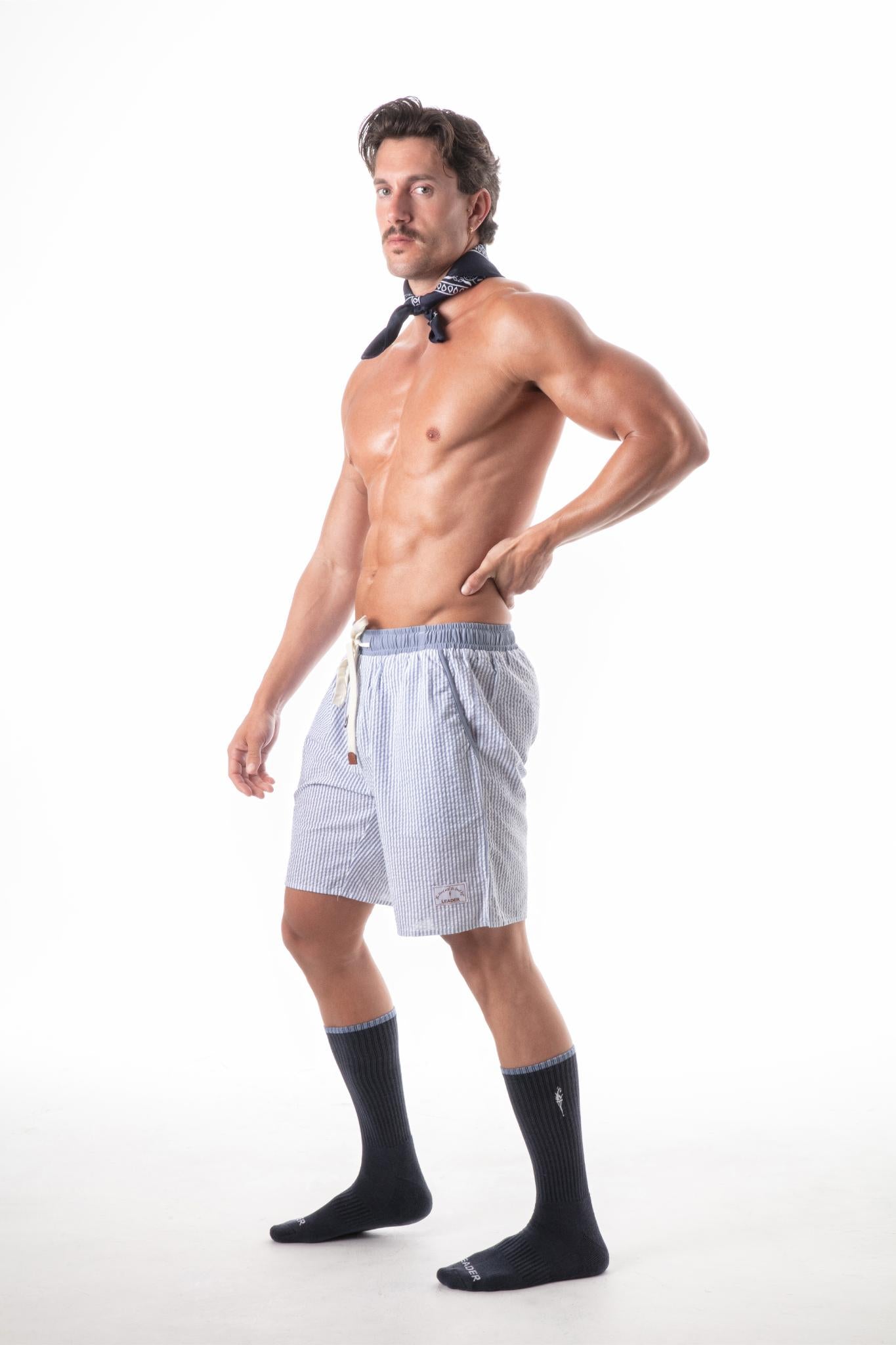 Leisure Stripe Shorts Blue