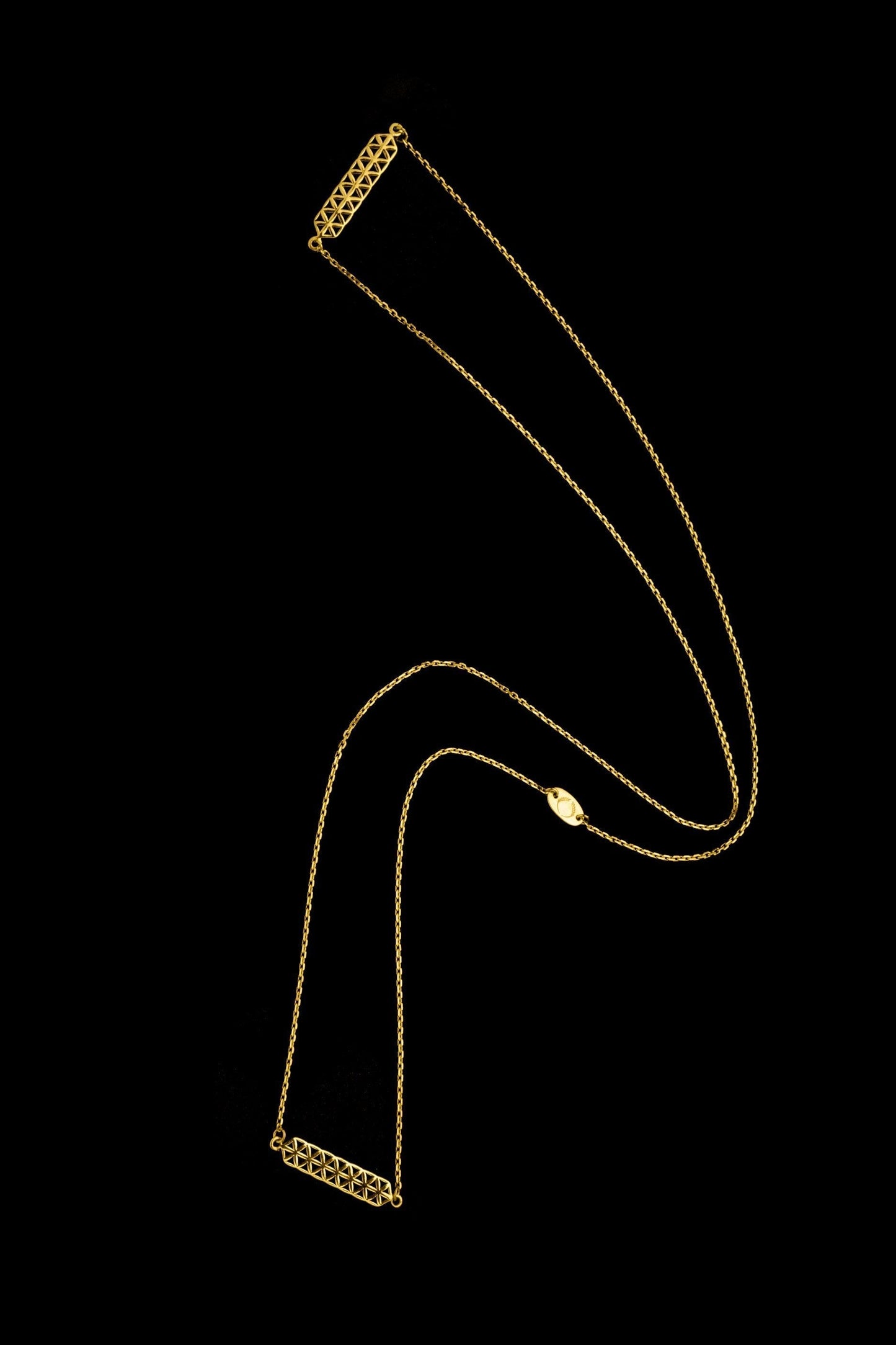 Flower Of Life Double Pendant Guardian Escapulario Yellow Gold Plated Necklace Jewelry On 925 Sterling Silver From Barcelona