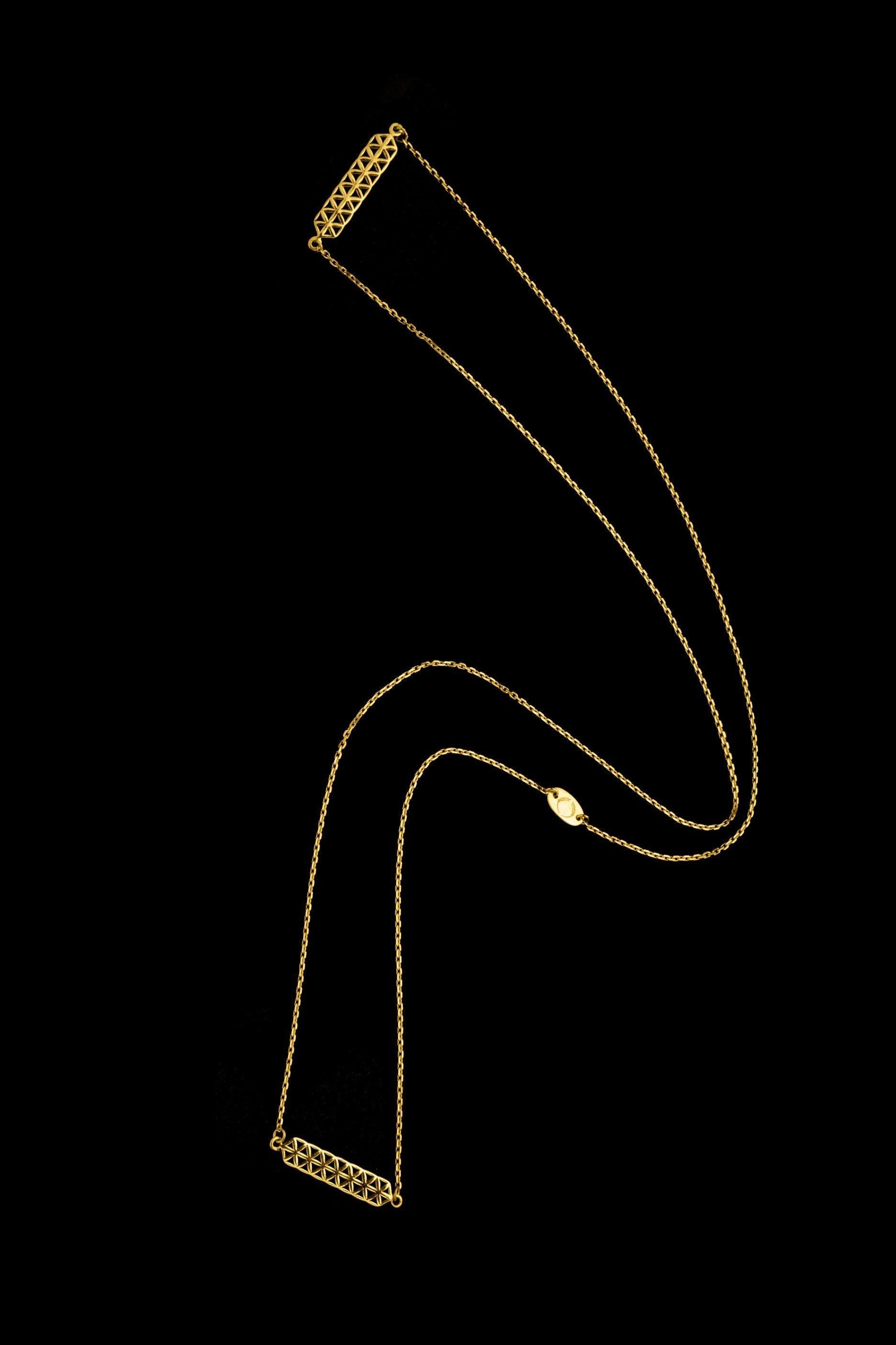 Flower Of Life Double Pendant Guardian Escapulario Yellow Gold Plated Necklace Jewelry On 925 Sterling Silver From Barcelona