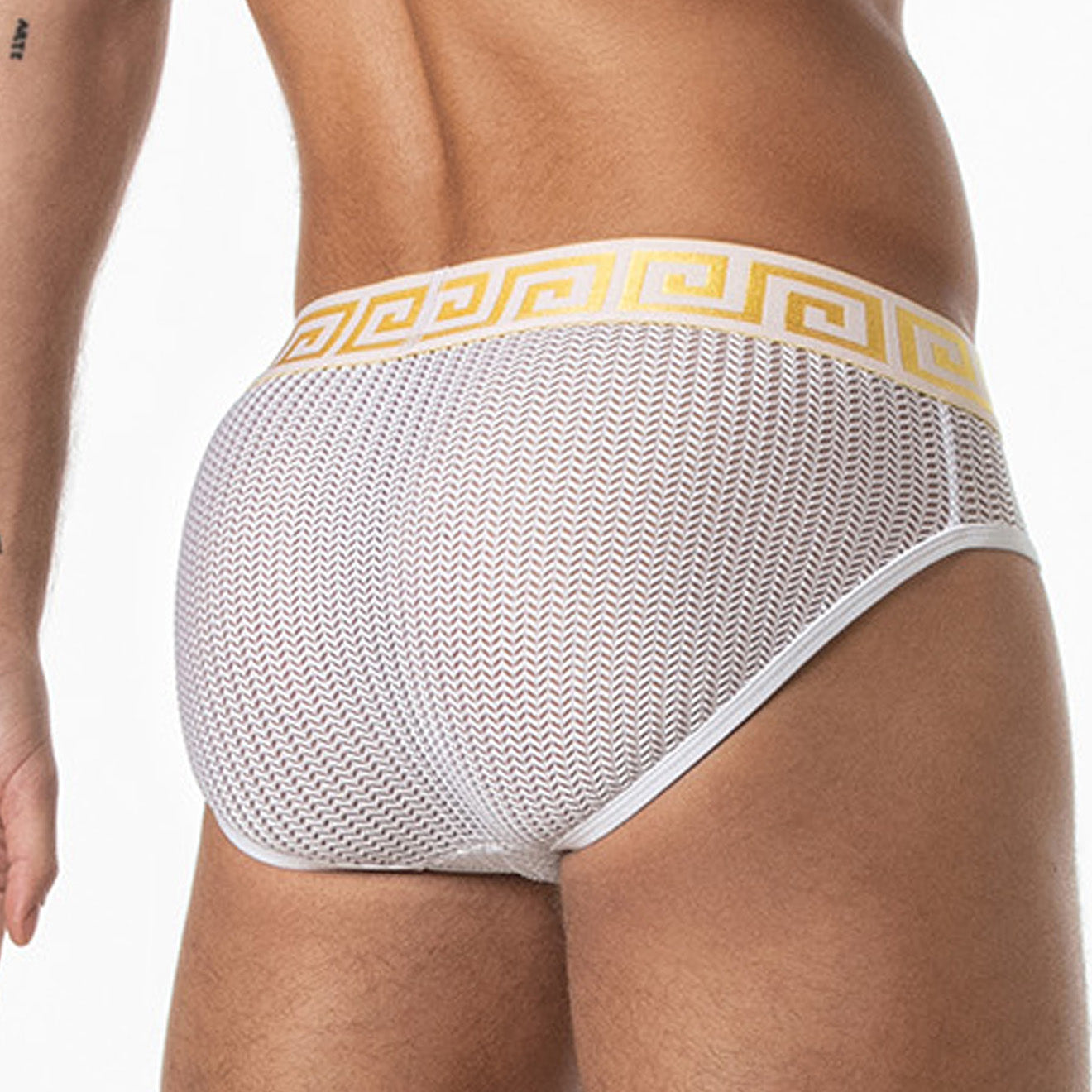 Invictus Mesh Briefs White Gold