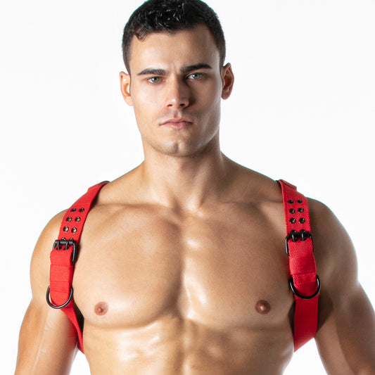 Combat Fetish Harness Red