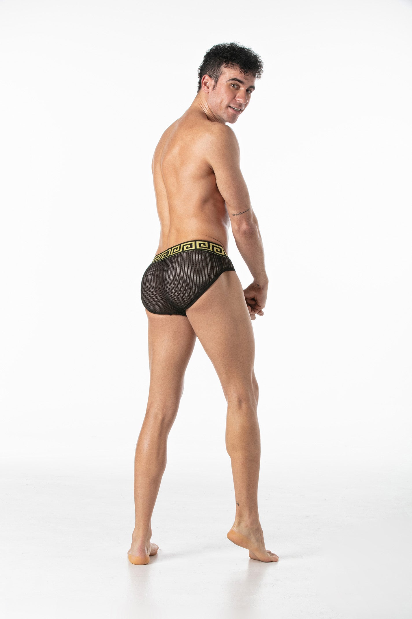 Invictus Mesh Briefs Black Gold