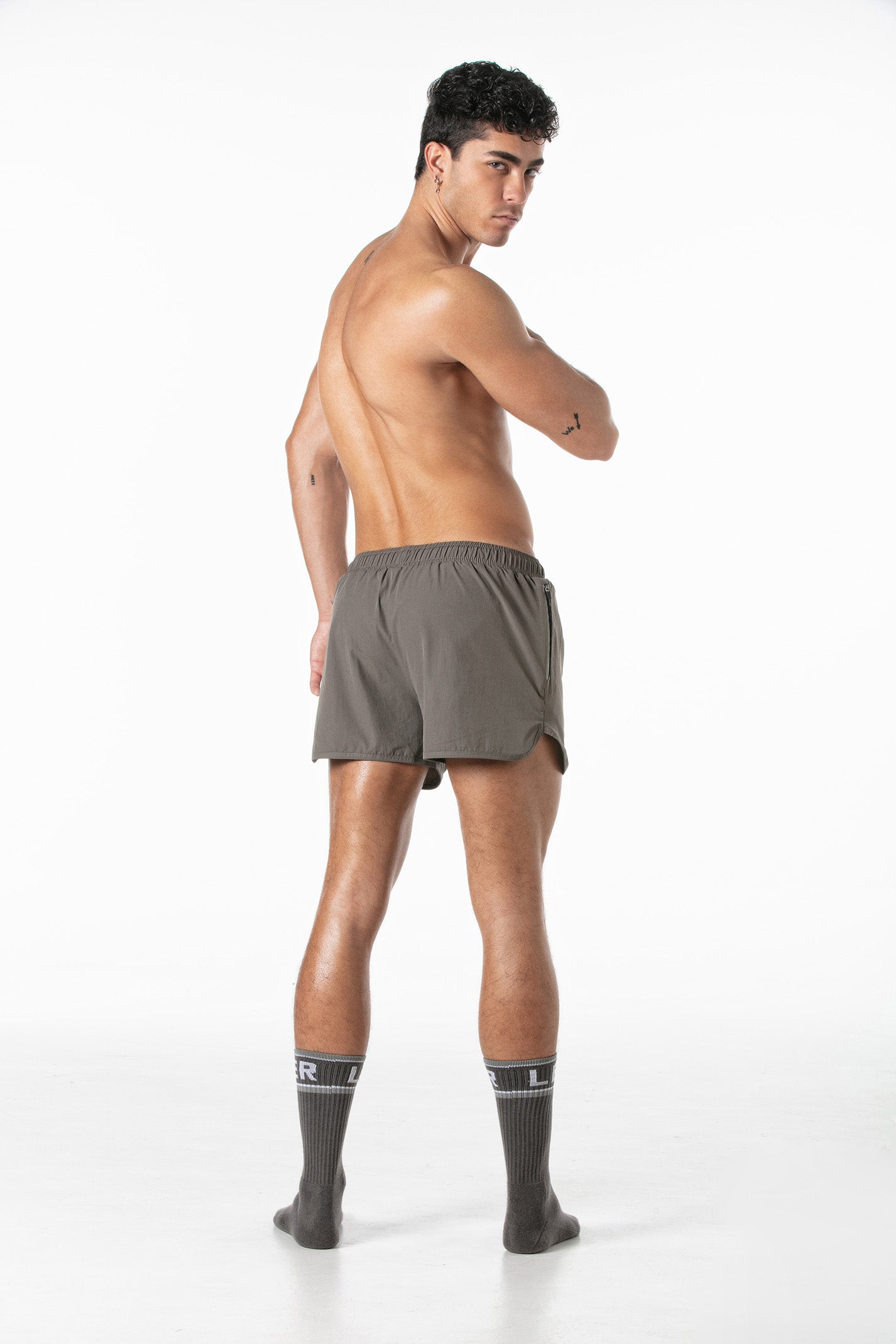 Sports Gym Shorts Taupe