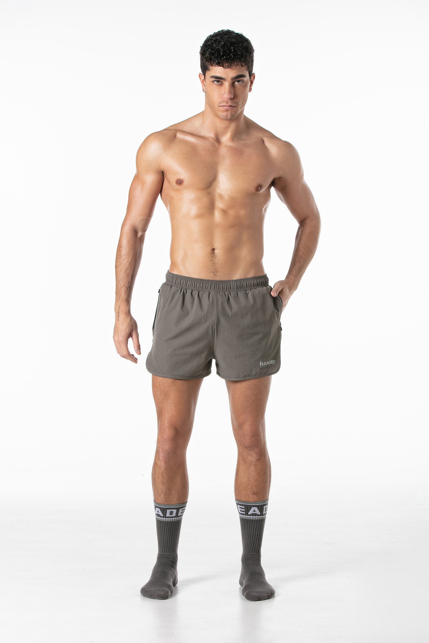 Sports Gym Shorts Taupe