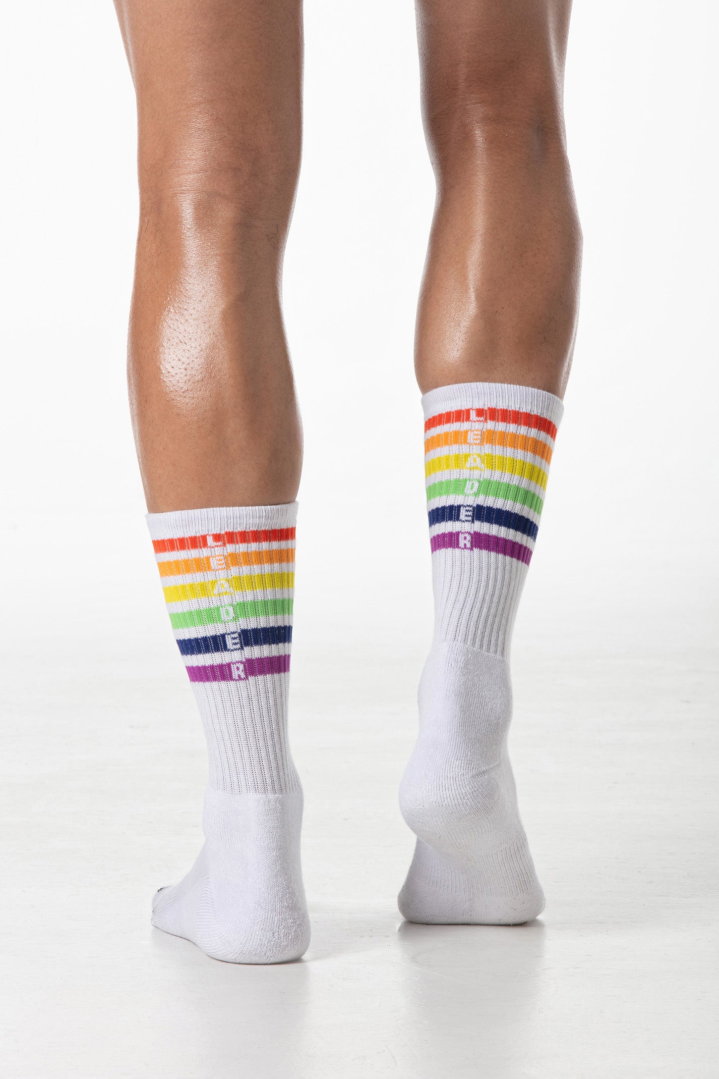 Pride Stripes Crew Socks White