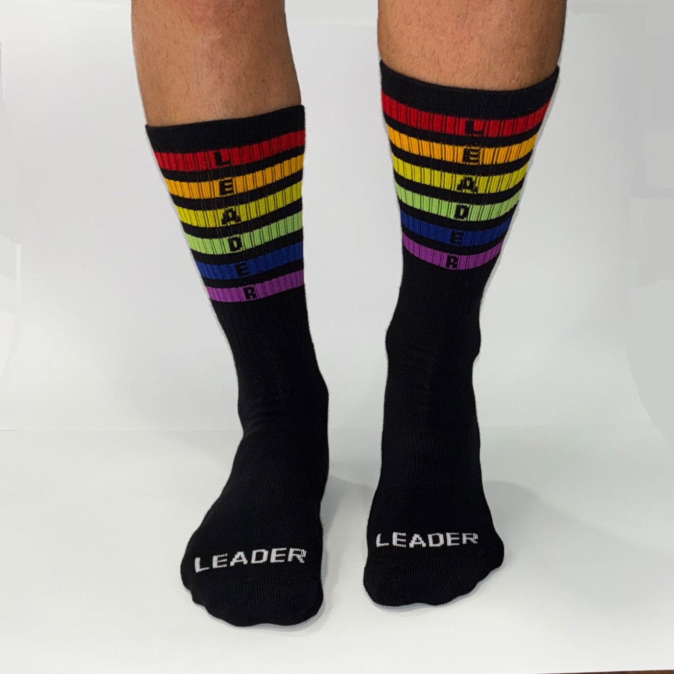 Pride Stripes Crew Socks Black