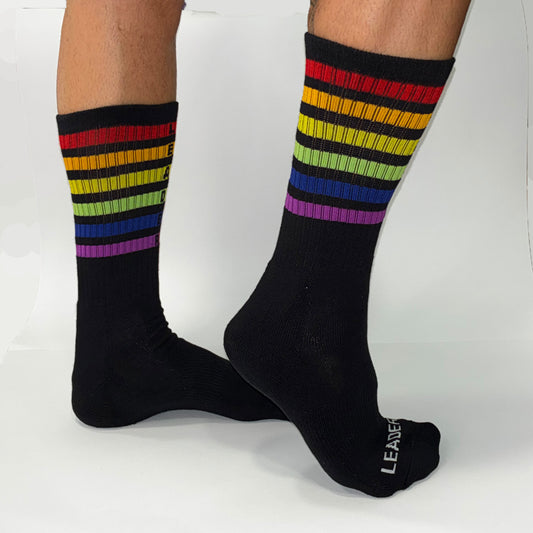 Pride Stripes Crew Socks Black