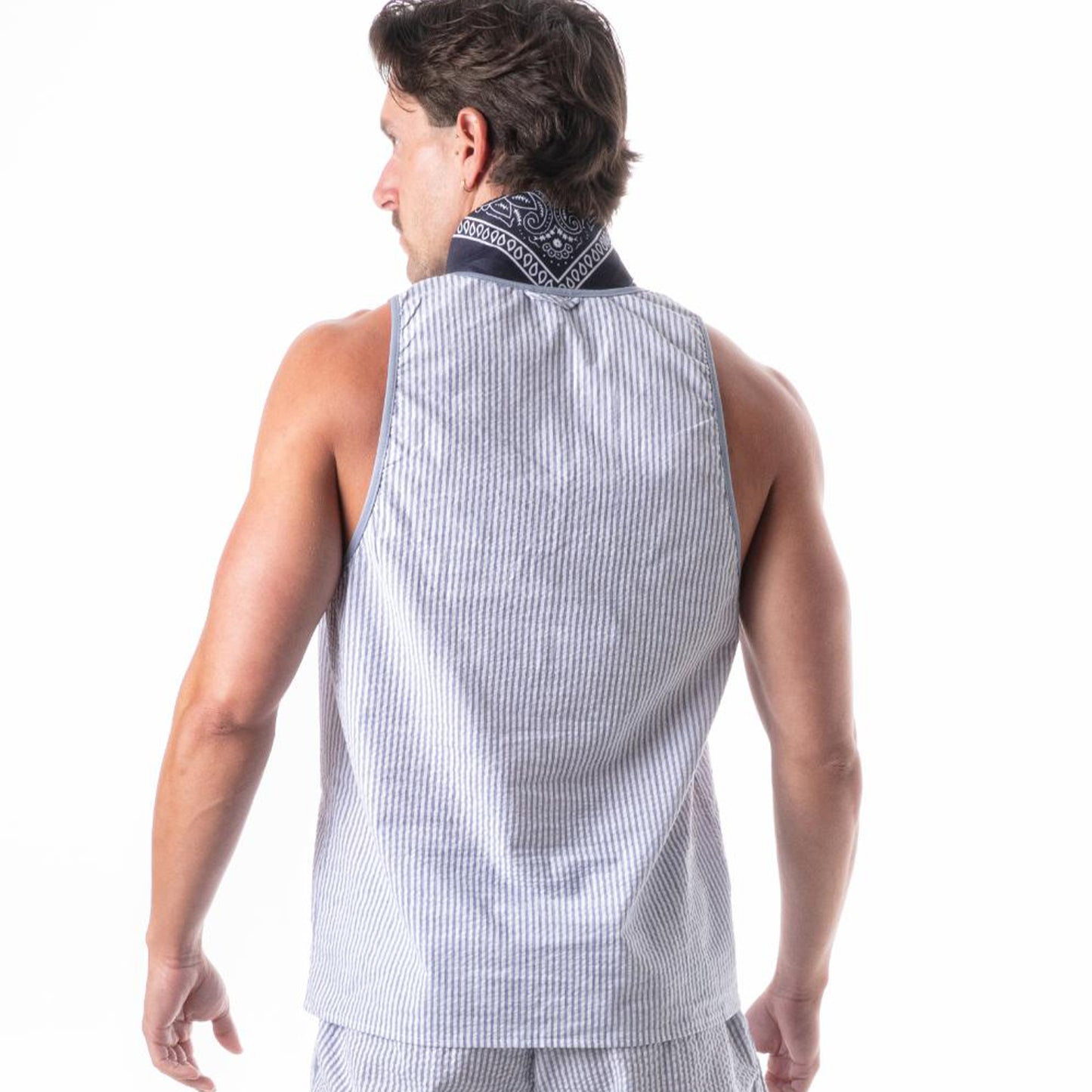 Leisure Stripe Tank Top Blue