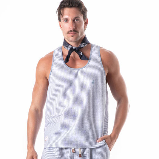 Leisure Stripe Tank Top Blue