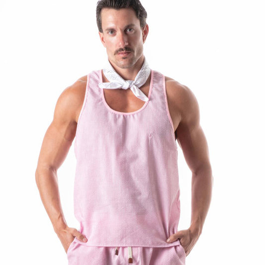 Jet Set Stripe Tank Top Pink