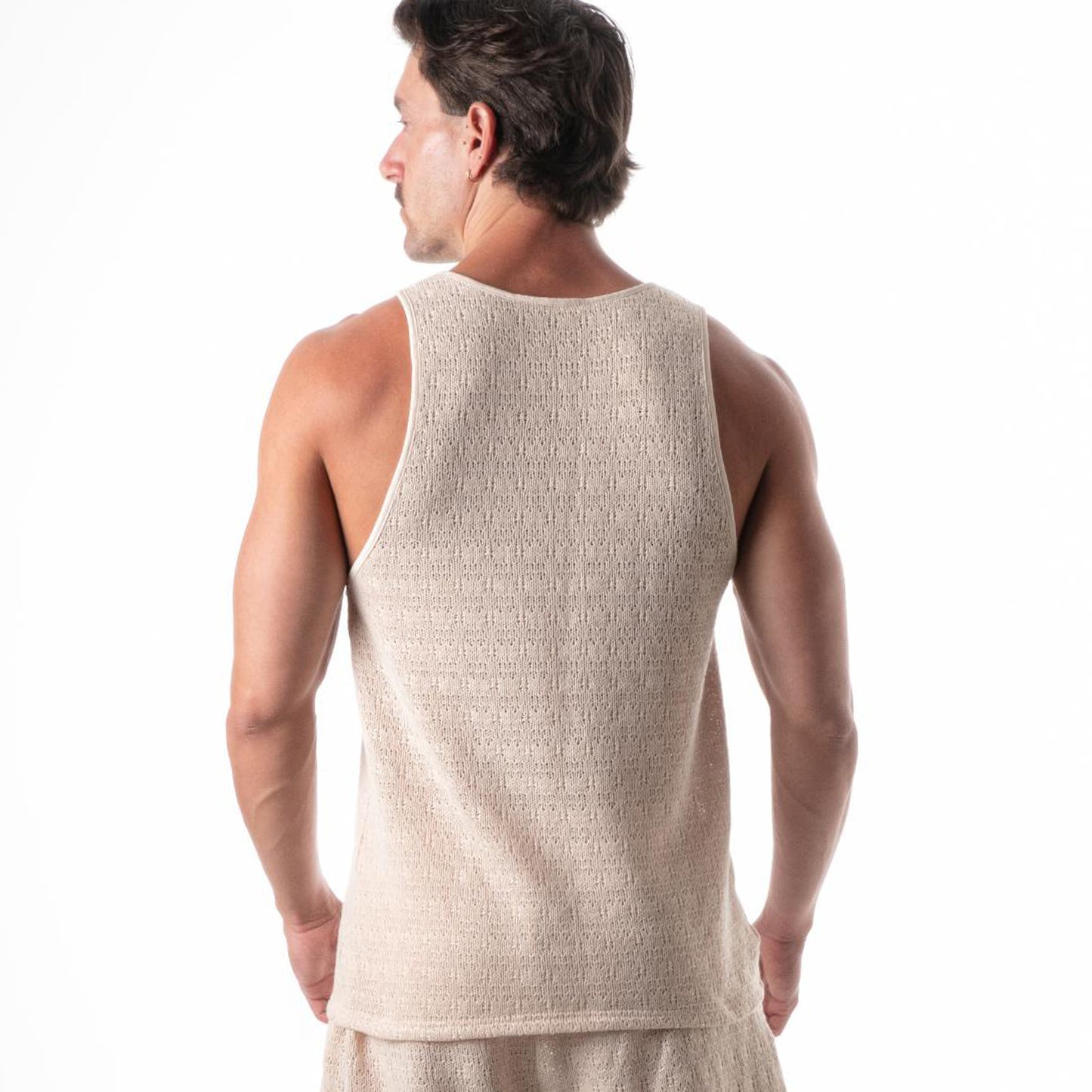 Resort Knit Tank Top Cream