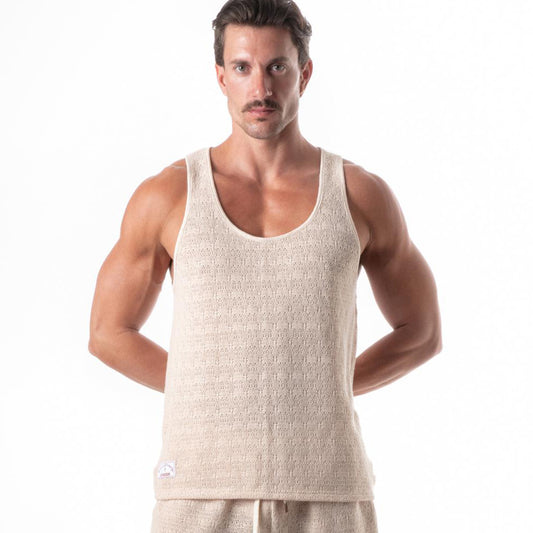 Resort Knit Tank Top Cream