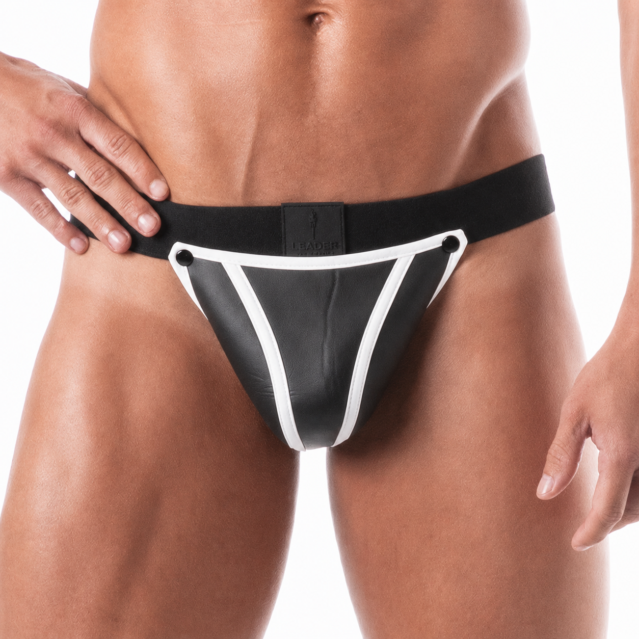 Neoprene Jockstrap Black w/ White Trim