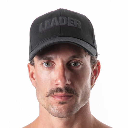 LEADER Cap w/ Black Embroidery - Black
