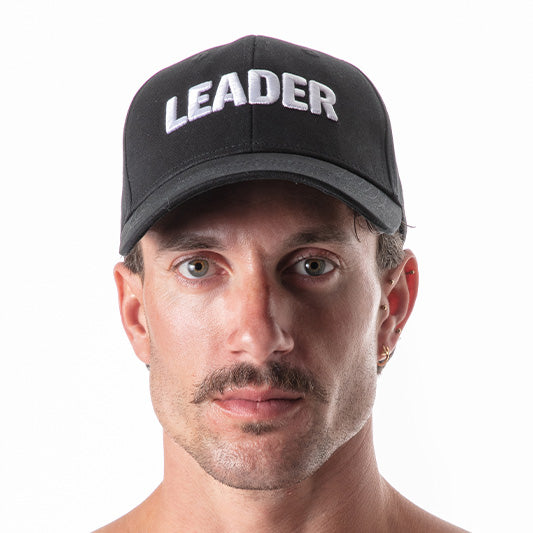 LEADER Cap w/ White Embroidery - Black