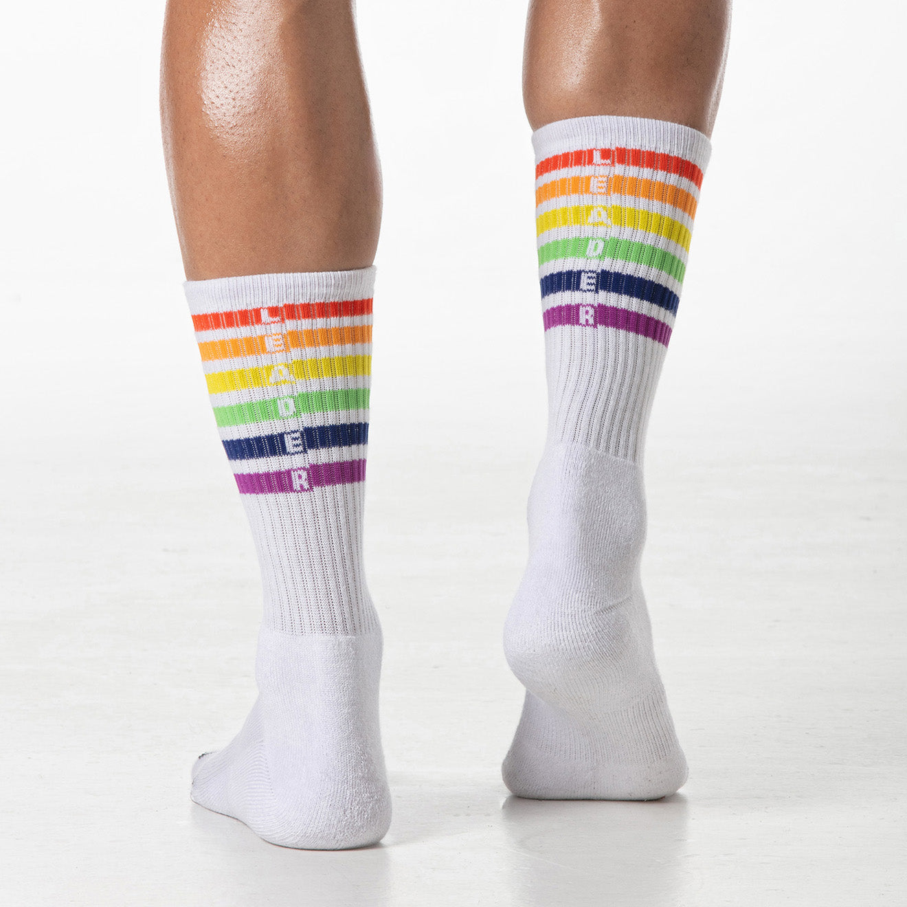 Pride Stripes Crew Socks White