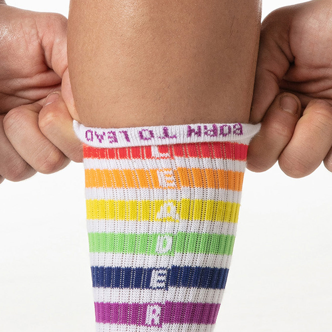 Pride Stripes Crew Socks White