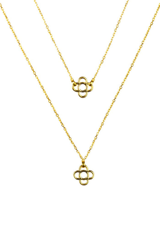 Barcelona Flower Necklace - Gold