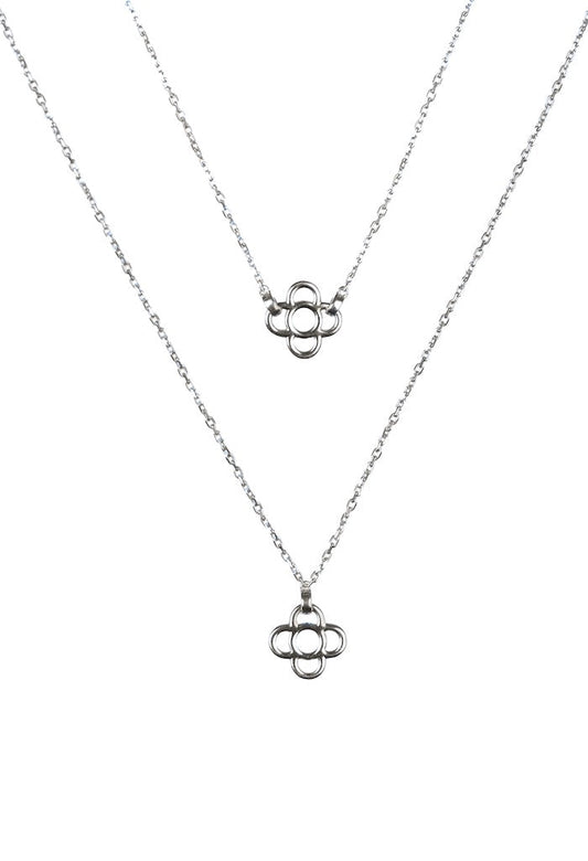 Barcelona Flower Necklace - Silver
