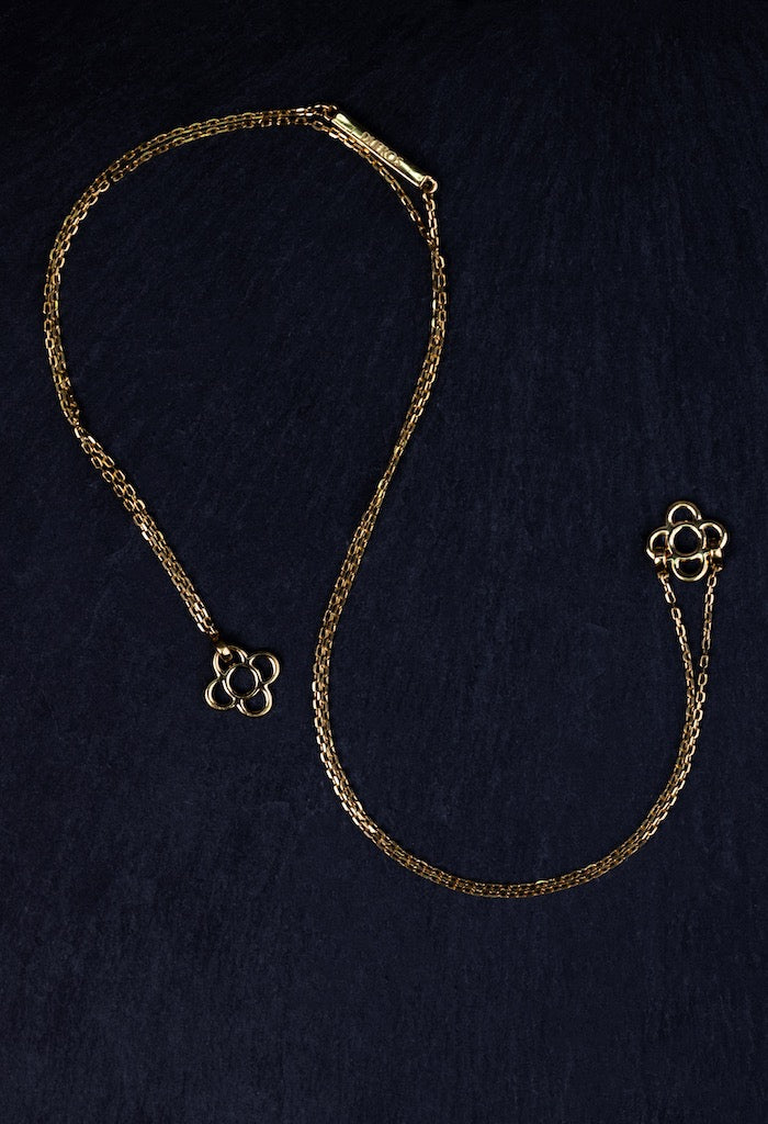 Barcelona Flower Necklace - Gold