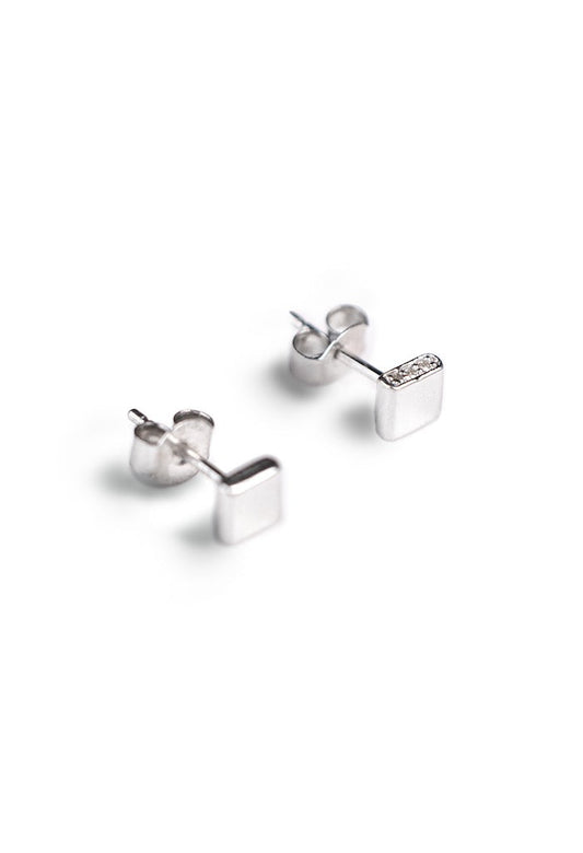 Button Earrings - Silver
