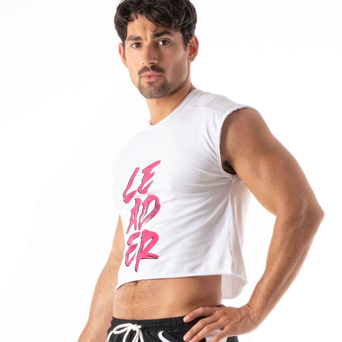 Hero LDR Crop T Shirt White Pink