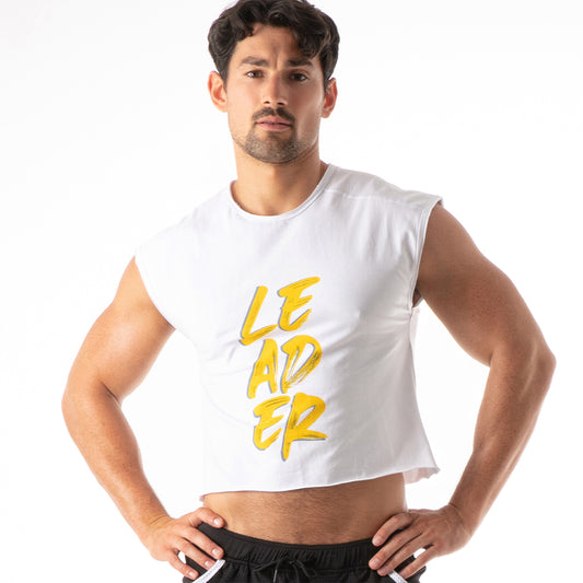 Hero LDR Crop T Shirt White Yellow