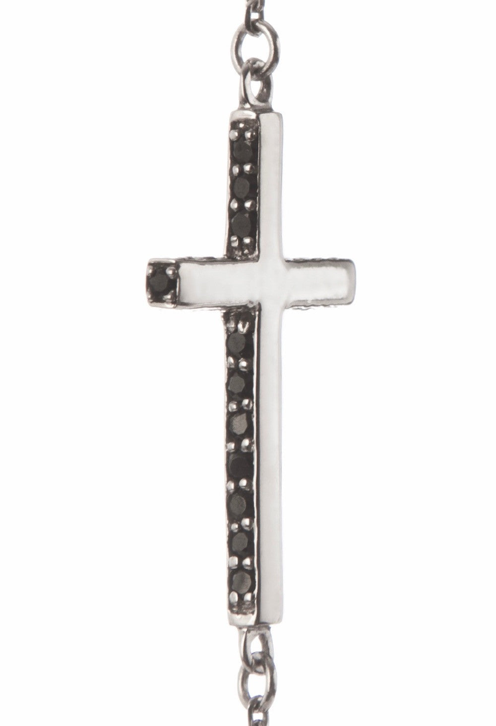 Design Black Stone Cross Double Pendant Guardian Scapular Silver Necklace 925 Sterling Jewelry Present From Barcelona Protecting Talisman Escapulario Gay For Man Unisex 2