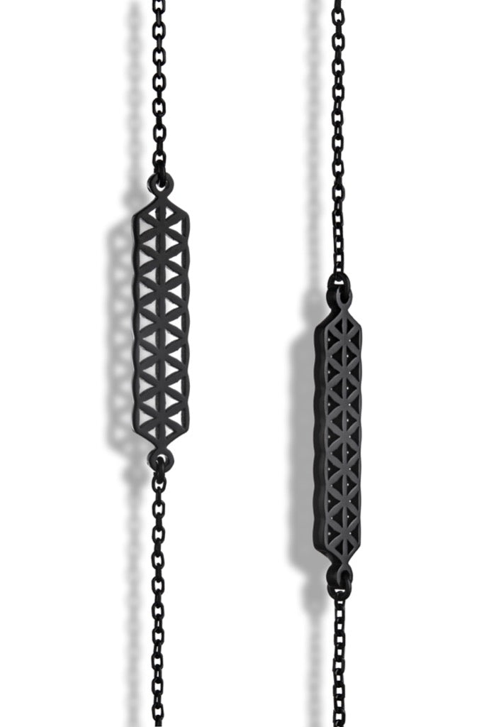 Black Flower Of Life Necklace - DUEROS
