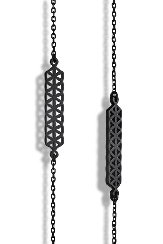 Black Flower Of Life Necklace - DUEROS