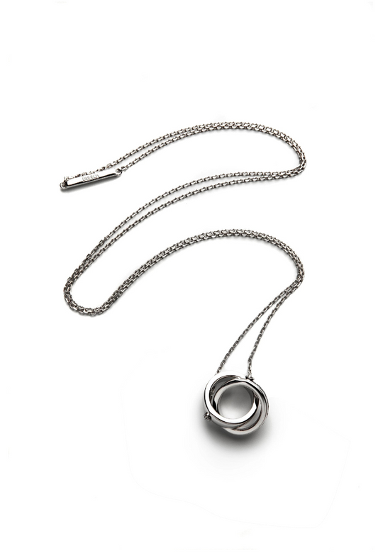 Double Ring Necklace - Silver