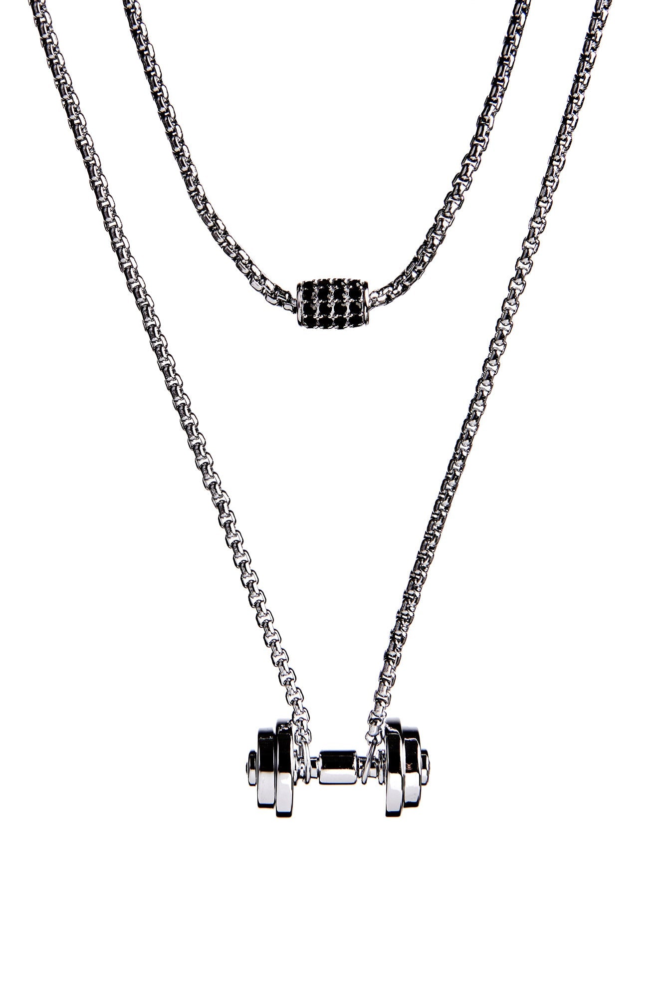 Dumbbell Necklace - Stainless Steel