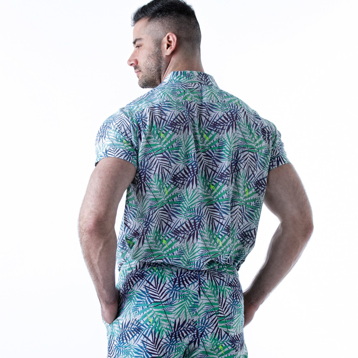 Tropical Print Cotton Shirt