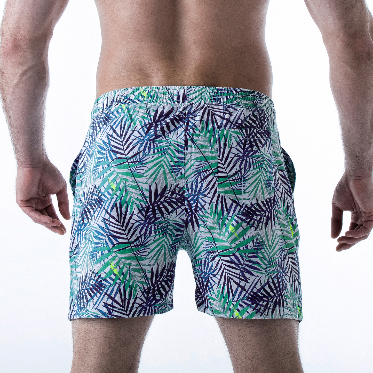 Tropical Print Cotton Shorts